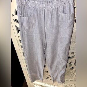 Caslon women’s size S Blue and White linen blend pants
Pinstripe Elastic Waist